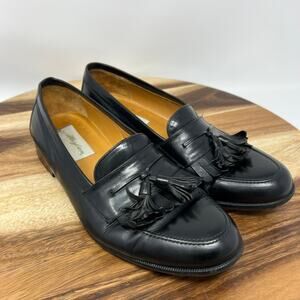 Mezlan Mens 9.5 Santander Black Tassel Kiltie Leather Loafer Slip On Dress Shoes